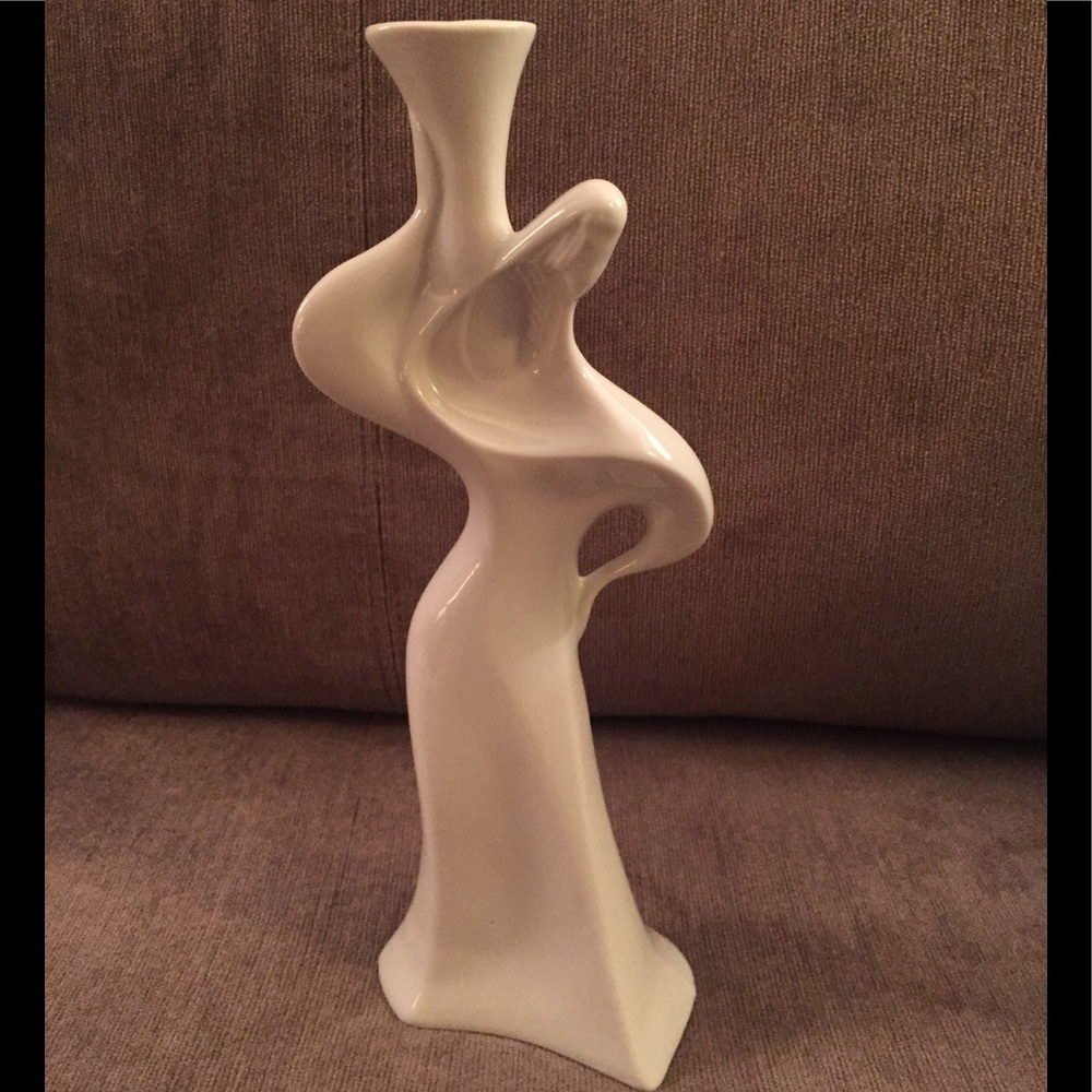 Porcelain candle holder.